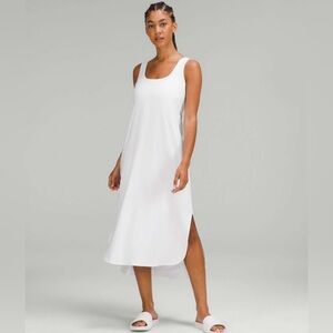 Lululemon NWOT Pima Cotton Open Back Midi Dress in White Size 2